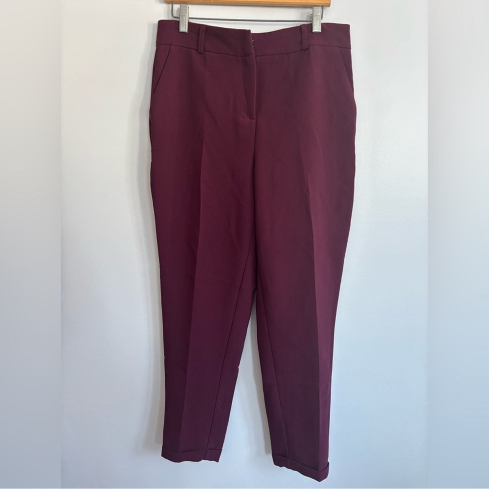 LE CHATEAU Sydney Tapered Leg Eggplant Purple Red Dress Pants Trousers Size 12